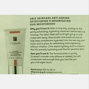 Able Skincare Anti-aging Re-texturing & Resurfacing Duo Moisturizer NEW
